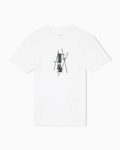 Armani Exchange - Regular fit graphic print T-shirt, Man, White, Size: