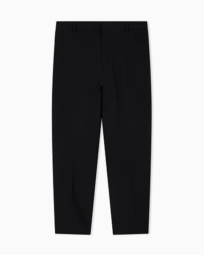 Emporio Armani - Nylon seersucker chinos, Man, Black, Size: