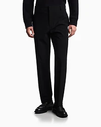 Emporio Armani - Nylon seersucker chinos, Man, Black, Size: