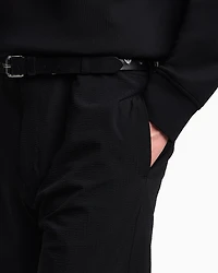 Emporio Armani - Nylon seersucker chinos, Man, Black, Size: