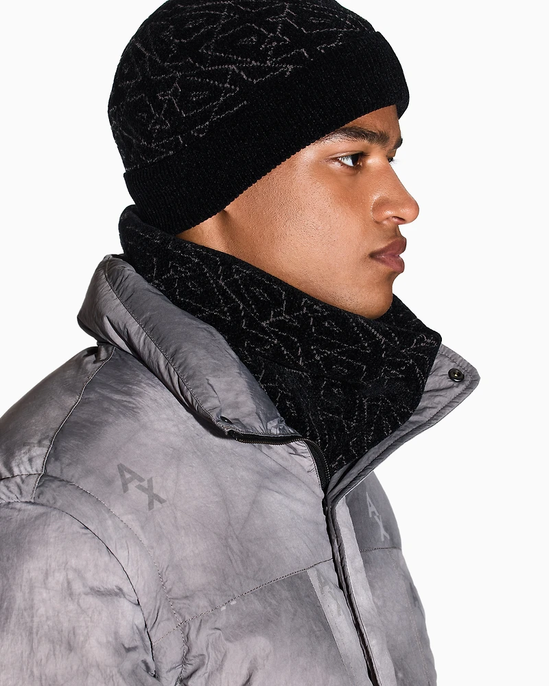 Beanie hat with allover logo
