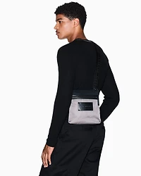 Two-tone shoulder bag with logo