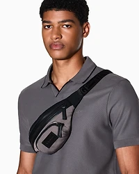 Two-tone bum bag with logo