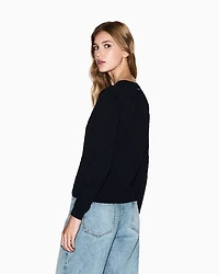 Sweater with allover jacquard logo