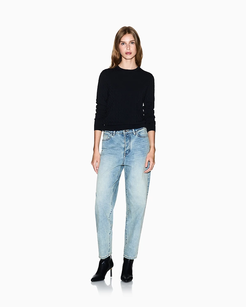 Sweater with allover jacquard logo