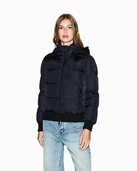 Quilted hooded down jacket