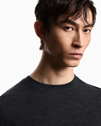 Emporio Armani - Virgin wool jumper with embossed jacquard pattern, Man, Grey, Size: