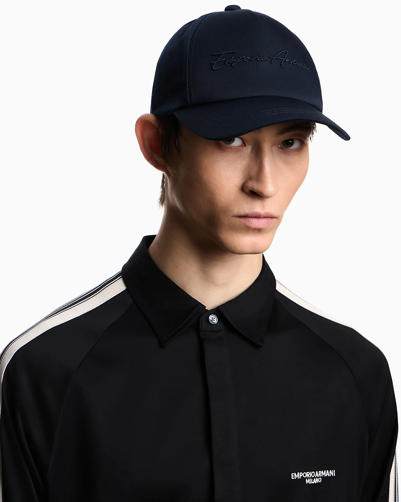 Emporio Armani - Baseball cap with Emporio Armani embroidery, Man, Navy Blue, Size: TU