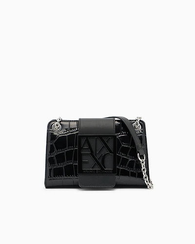 Small shoulder bag with shaped logo