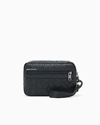 Clutch bag with allover embossed logo