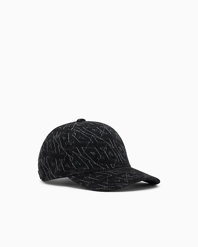 Visor cap with embroidered logo