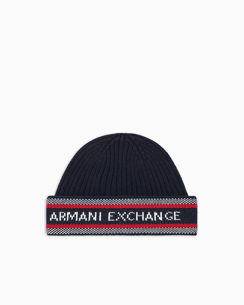 WOOL BLEND LOGO LETTERING BEANIE