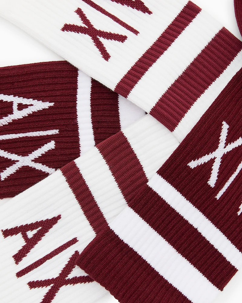 Set of 2 pairs of mixed cotton socks with logo