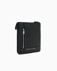 Flat crossbody bag with external pocket