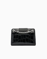 Small shoulder bag with shaped logo
