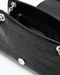 Small shoulder bag with shaped logo