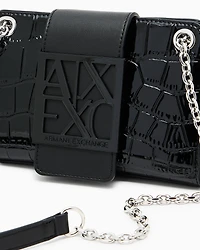 Small shoulder bag with shaped logo
