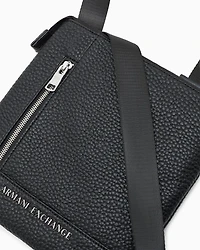 Flat crossbody bag with external pocket