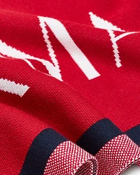 WOOL BLEND SCARF WITH LOGO LETTERING