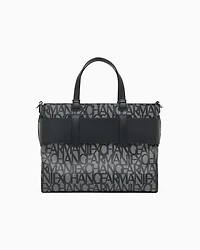 Large tote bag with double handles and shoulder strap