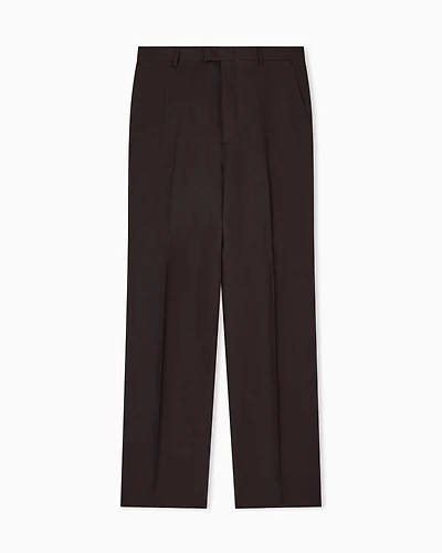 Emporio Armani - Pure linen trousers, Man, Brown, Size: