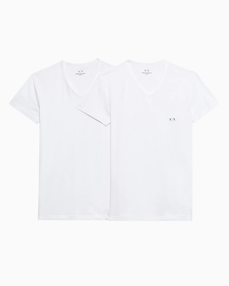 Pack of 2 jersey t-shirts with V-neck