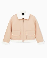 Armani Exchange - Short Faux Shearling Jacket, Woman, Camel, Size: