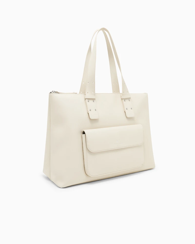 Handbag with external pocket