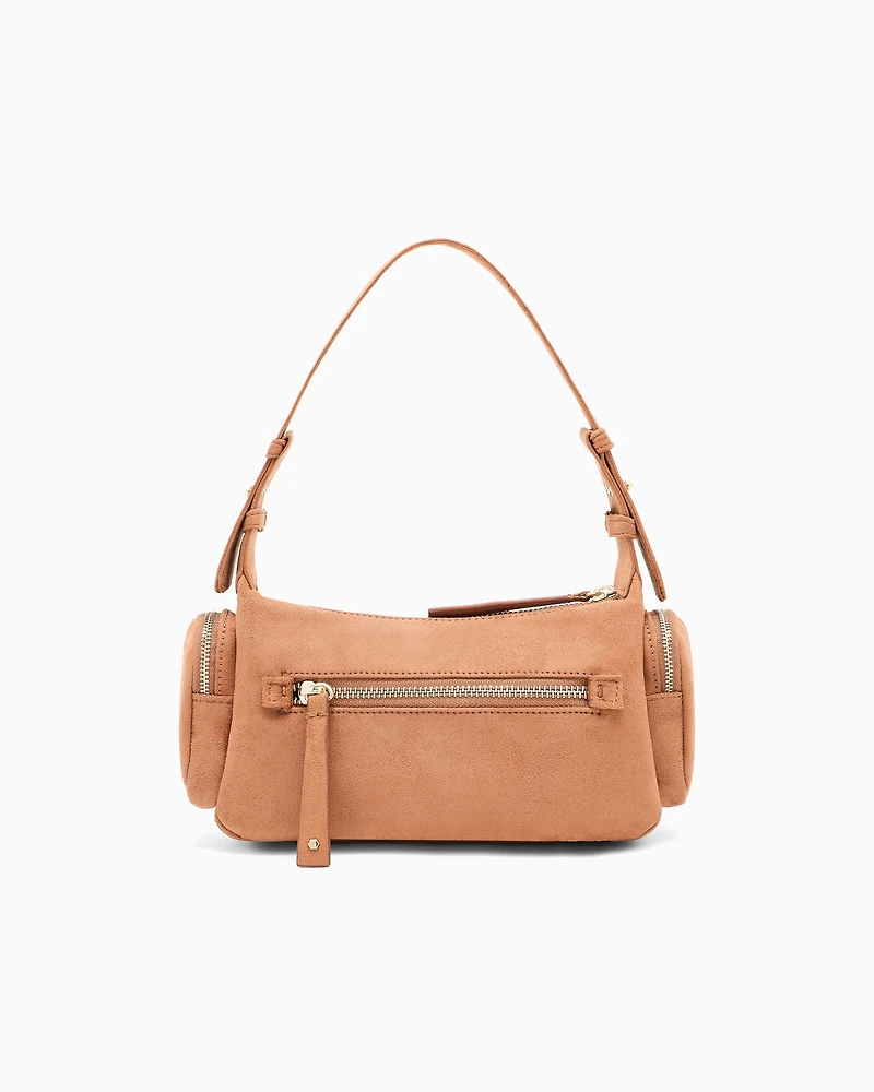 Armani Exchange - Large shoulder bag with side pockets, Woman, Camel, Size: TU