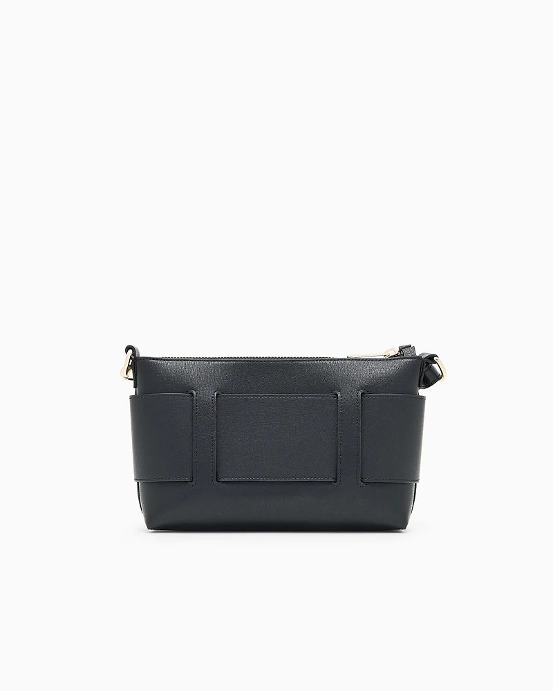 Color block shoulder bag with maxi logo