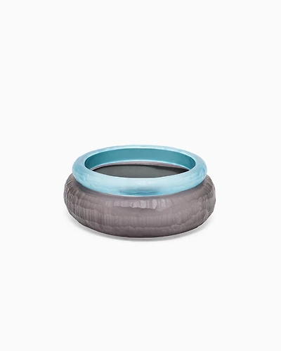 Emporio Armani - Set of 2 knurled bangles, Woman, Grey, Size: TU