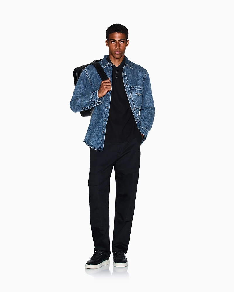 Regular fit polo shirt with patch