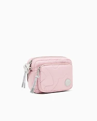 Emporio Armani - Nylon shoulder bag with quilted 3D-effect embroidery, Girl, Pink, Size: TU