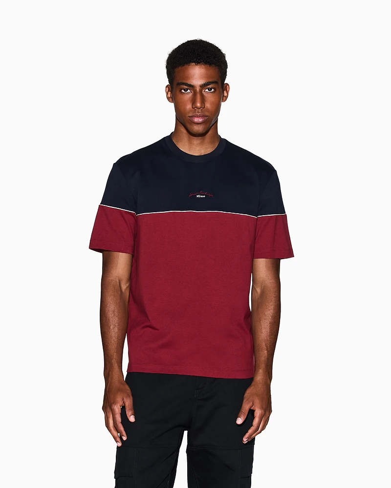 Regular fit two-tone T-shirt