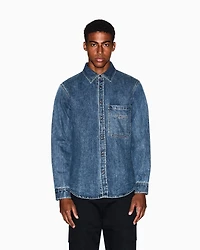 Regular fit cotton denim shirt