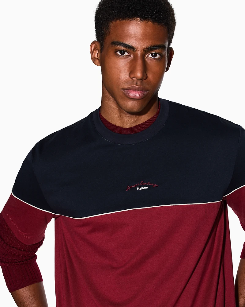 Regular fit two-tone T-shirt
