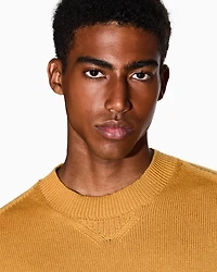 Wool and cotton crew neck sweater