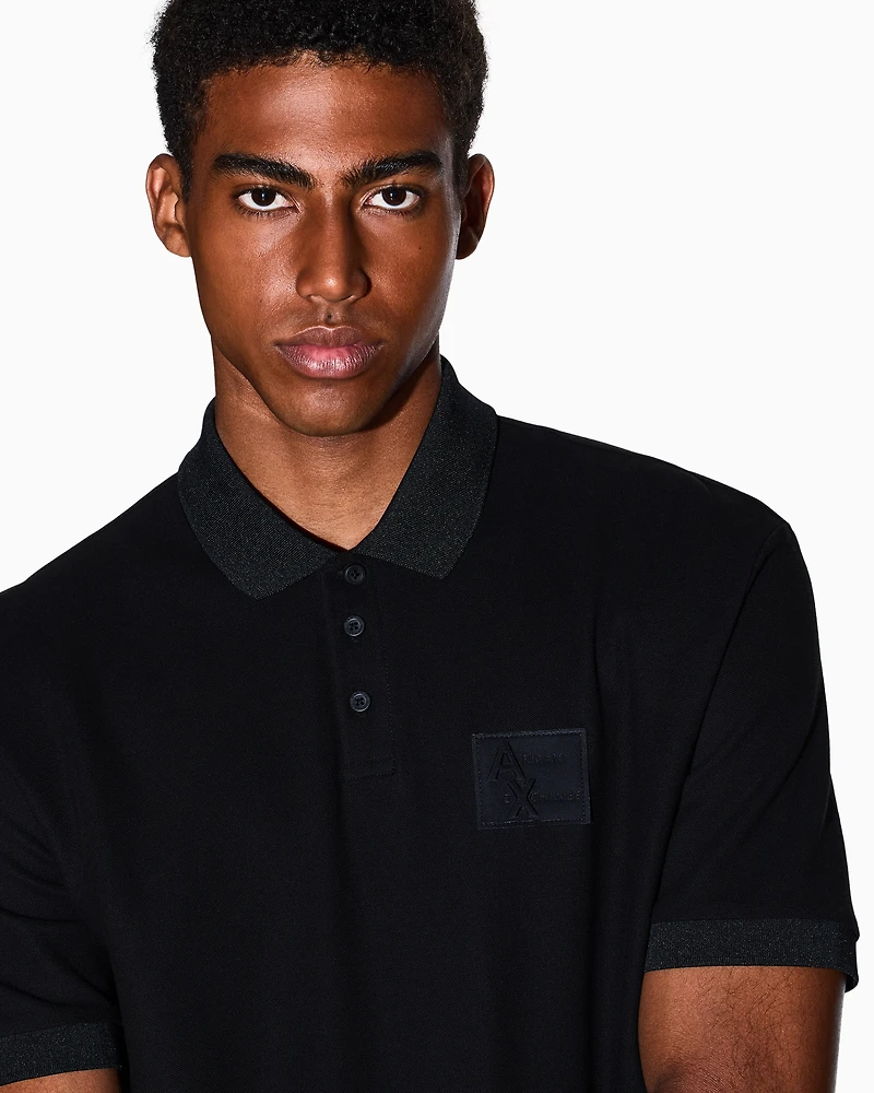 Regular fit polo shirt with patch