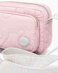 Emporio Armani - Nylon shoulder bag with quilted 3D-effect embroidery, Girl, Pink, Size: TU