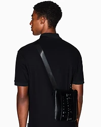Shoulder bag with embossed logo