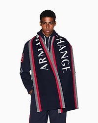 WOOL BLEND SCARF WITH LOGO LETTERING
