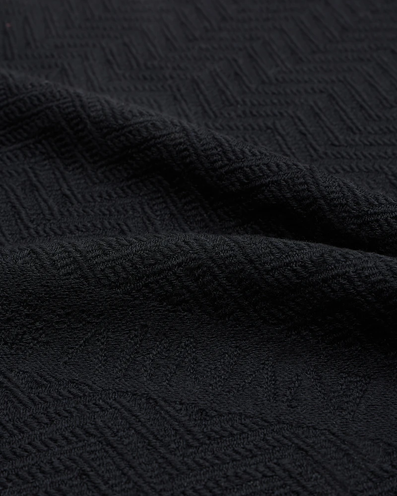 Emporio Armani - Wool scarf with chevron motif, Man, Black, Size: TU