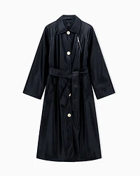 Armani Exchange - Coated fabric trench coat, Woman, Black, Size:
