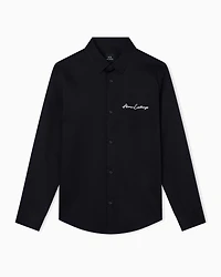 Regular fit shirt with embroidered logo