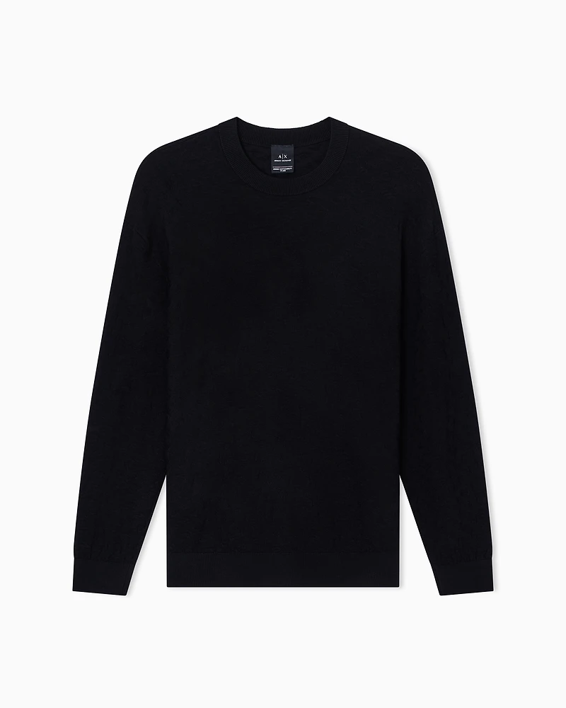 Crew neck sweater viscose blend