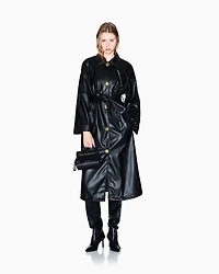 Armani Exchange - Coated fabric trench coat, Woman, Black, Size: