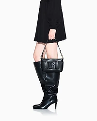 Color block shoulder bag with maxi logo