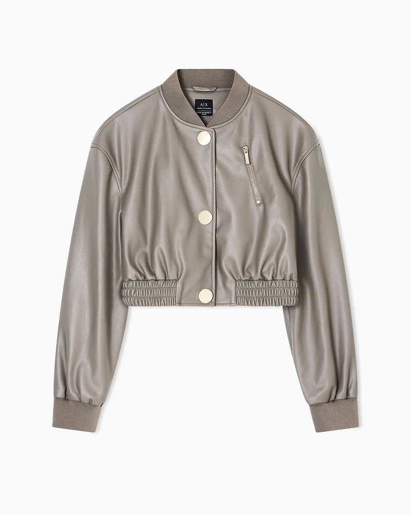 Short faux leather jacket