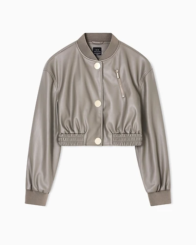 Short faux leather jacket