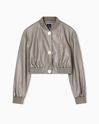 Short faux leather jacket